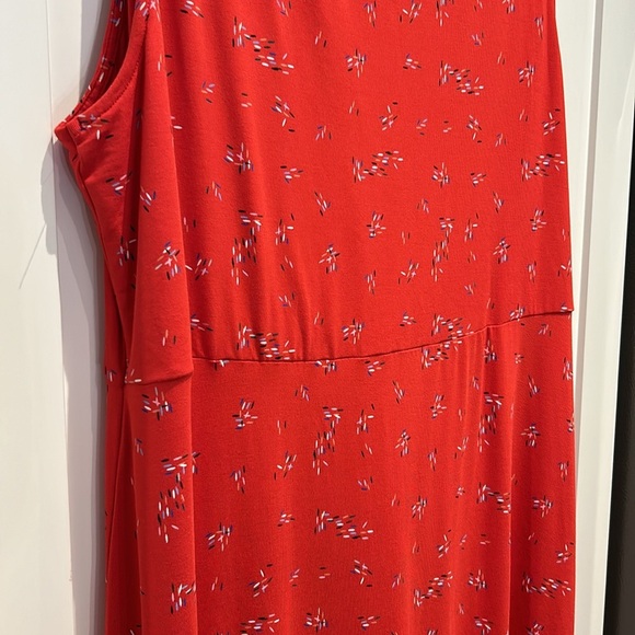 Red VNeck Sleeveless Maxi Dress size 1X NEW - Picture 7 of 12